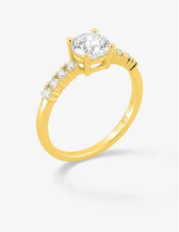 Bague solitaire accompagnée...