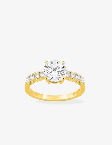 Bague solitaire accompagnée...