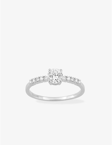 Bague solitaire accompagnée...
