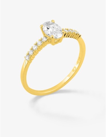 Bague solitaire accompagnée...