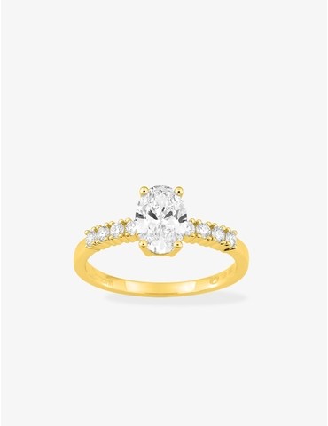 Bague solitaire accompagnée...