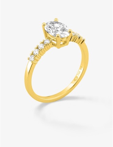 Bague solitaire accompagnée...