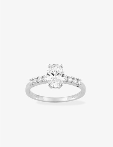 Bague solitaire accompagnée...