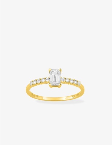Bague solitaire accompagnée...