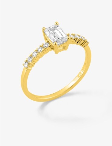 Bague solitaire accompagnée...