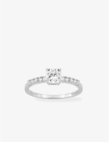 Bague solitaire accompagnée...