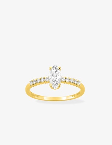 Bague solitaire accompagnée...