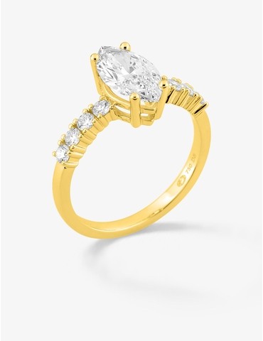 Bague solitaire accompagnée...
