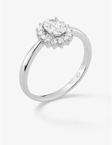 Bague en or blanc 750 ‰ et...