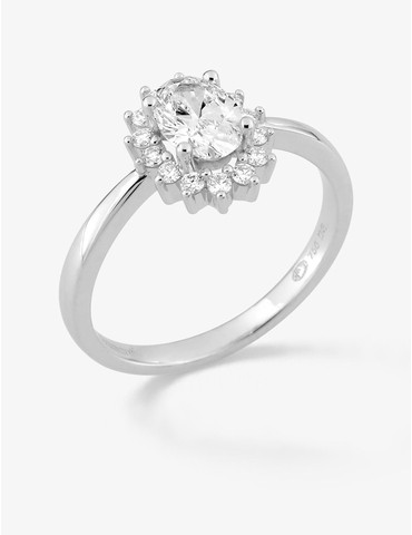 Bague en or blanc 750 ‰ et...