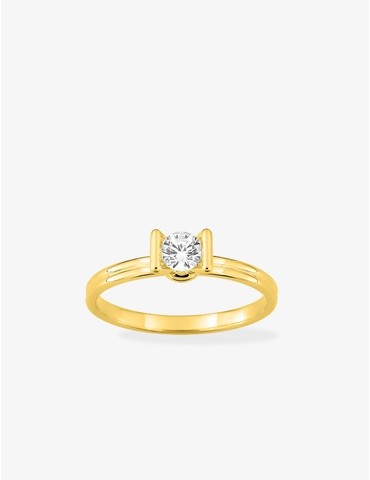 Bague solitaire en or jaune...