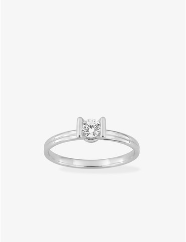 Bague solitaire en or blanc...