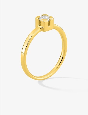 Bague solitaire en or jaune...