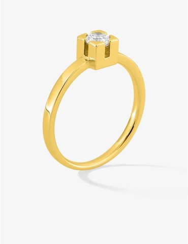 Bague solitaire en or jaune...