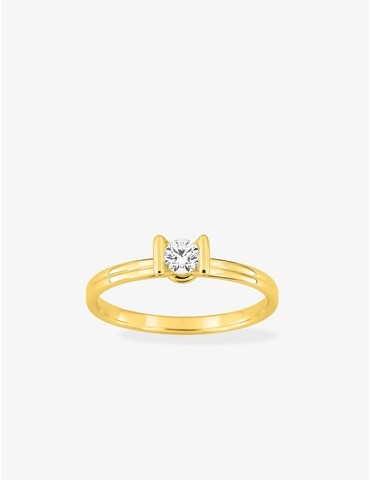 Bague solitaire en or jaune...