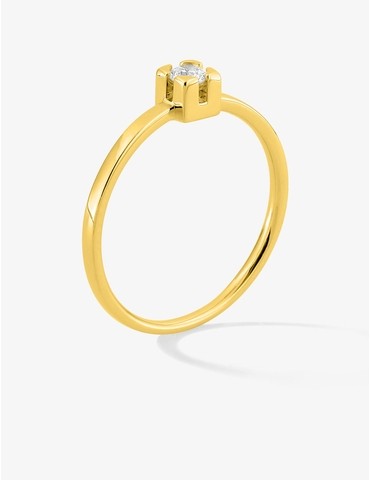 Bague solitaire anneau plat...