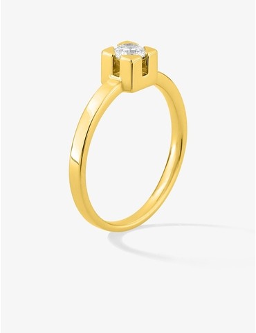 Bague solitaire anneau plat...
