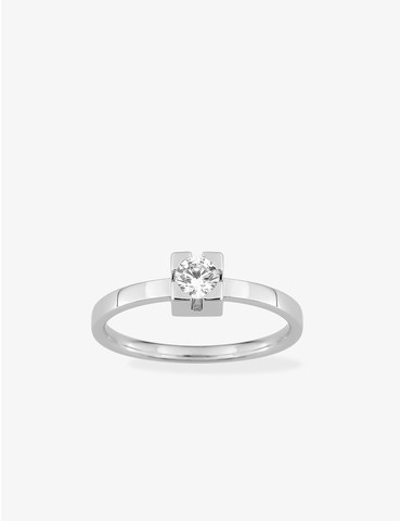 Bague solitaire anneau plat...