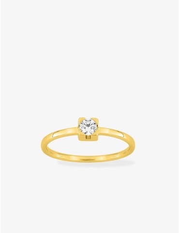 Bague solitaire ruban plat...