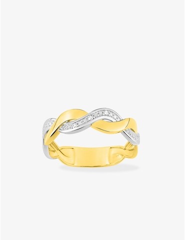 Bague croisée or 375 ‰...