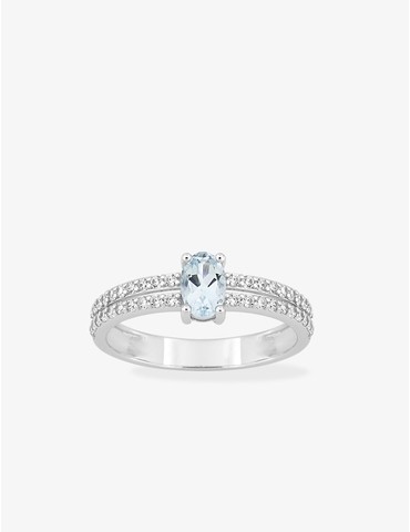 Bague aigue-marine et...