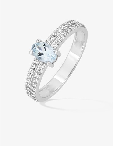 Bague aigue-marine et...