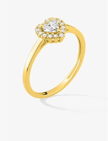 Bague solitaire cœur avec...