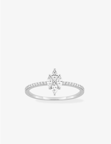 Bague en or blanc 375 ‰,...