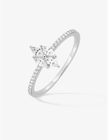 Bague en or blanc 375 ‰,...