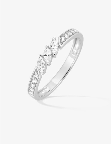 Bague en or blanc 375 ‰,...