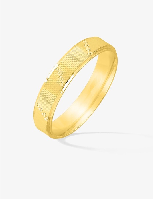Alliance Ou Bague ROMA En Or Jaune 18 Carats - Modèle Unisexe, Neuf Avec étiquettes