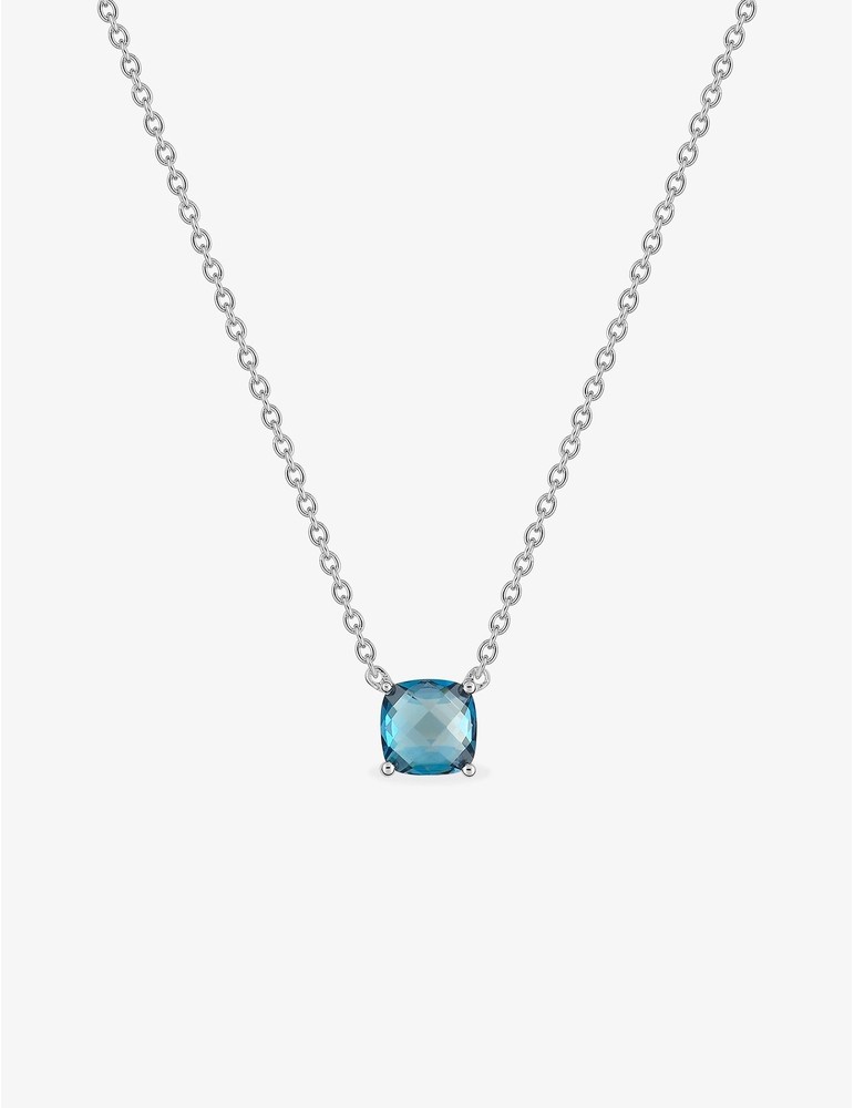 fullscreen fullscreen fullscreen fullscreen Collier or blanc 750 ‰ et topaze bleue traitée
