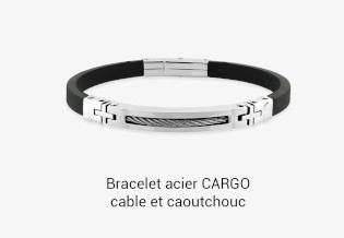 Bracelet acier CARGO cable et caoutchouc
