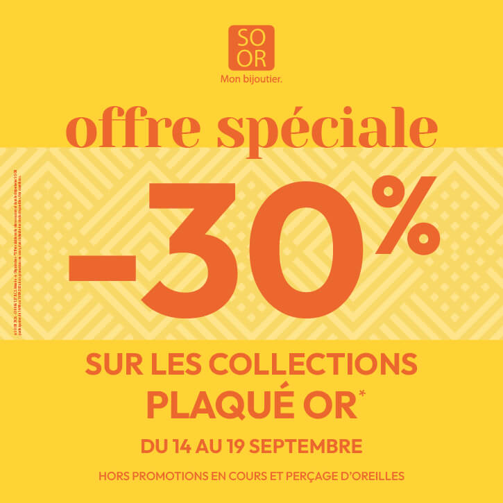 -30% Bijoux Plaqu&eacute; Or